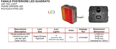 svjetlo stražnje LED DX/SX sa 4 svjetla