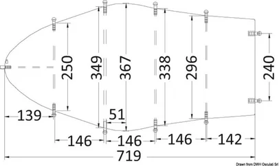 cerada za otvorena plovila s centralnom konzolom - 580/650x250 cm, siva