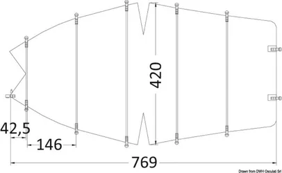 cerada za otvorena plovila s centralnom konzolom - 630/710x260 cm, siva