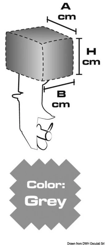 zaštita za motore od platna - 100/150 KS, 75x45x75 cm, siva