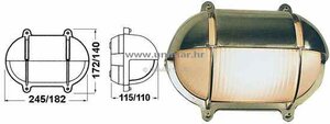 lampa ovalna sjajni mesing 245x172mm