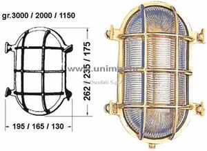 brodska ovalna svjetiljka Old Marina od sjajnog mesinga 130x175 mm